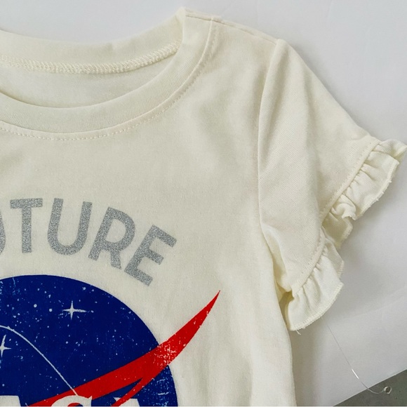 Young Hearts | Crewneck NASA Graphic T-shirt Ruffle Sleeves NWT 4T - Picture 2 of 6